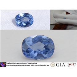 Vivid Blue premium Sapphire, handcrafted, GIA 0.82 ct