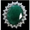 Image 1 : 19.48ct Emerald 14K White Gold Ring