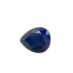 5.5ct Treated Blue Sapphire Pear Shape 12.1x10.1 #BS-794
