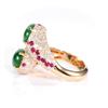 Image 6 : GIA 4.24ct Natural Type A Imperial Jadeite Jade 18K Rose / Yellow Gold Ring