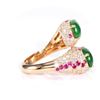 Image 8 : GIA 4.24ct Natural Type A Imperial Jadeite Jade 18K Rose / Yellow Gold Ring