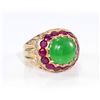 Image 5 : GIA 3.57ct Type A Imperial Jadeite Jade 18K Yellow Gold Ring