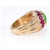 Image 8 : GIA 3.57ct Type A Imperial Jadeite Jade 18K Yellow Gold Ring