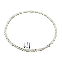 GIA Certified Fancy and White 39.88ct Diamond SI Clarity Tennis Necklace 18k White Gold Necklace