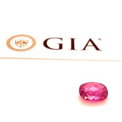 GIA 2.60ct Cushion Cut padparadscha sapphire  Dimensions- 9.5x7.9x3.3