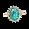 Image 1 : 7.07CT NATURAL COLOMBIAN EMERALD 14K Y/G RING