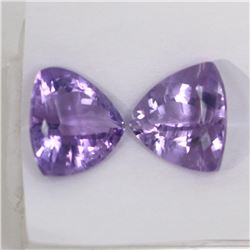 19.52ct Amethyst trillion match pair cut