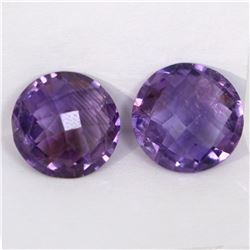 15.65ct Amethyst round match pair cut