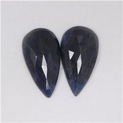 25.24ct Natural ceylon blue Sapphire match Pair pear rose cut