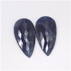 37.64ct Natural ceylon blue Sapphire match pair  pear cut