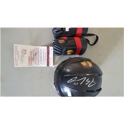 Blackhawk signed gloves & Helmet