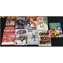 Eight assorted Hockey Books/Magazine One Sports Illustrated.