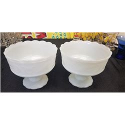 Two Milk Glass Bowls by EO. Brody Co. M6000