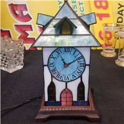 L'Image Home Products -  Stained Glass Clock Tower and Lamp