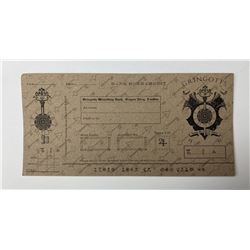 Harry Potter Franchise - Gringotts Bank Check