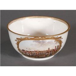 MEISSEN BOWL WITH MILITARY SCENES