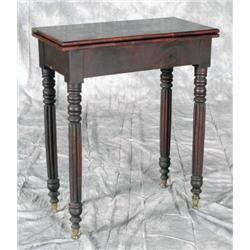 DIMINUTIVE SHERATON MAHOGANY CARD TABLE