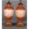 Image 1 : PAIR OF ENGLISH EARTHENWARE URNS
