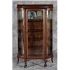 Image 1 : VICTORIAN OAK CHINA CABINET with curved