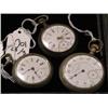 Image 1 : GROUP OF 3 SILVER POCKET WATCHES