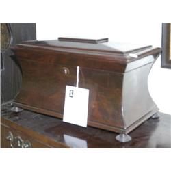 WILLIAM IV MAHOGANY TEA CADDY