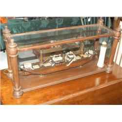 CASED MODEL OF SHIP WITH LIGHTHOUSE