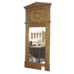 BIEDERMEIER FIGURED BIRCH MIRROR