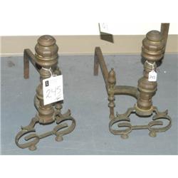 PAIR OF FEDERAL BRASS ANDIRONS