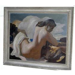 ART DECO PAINTING OF NUDE