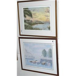 PAIR OF CONTEMPORARY PENCIL SIGNED LITH