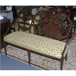 ADAMS STYLE SETTEE with paint decoratio