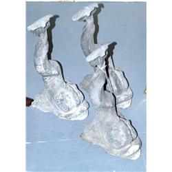 GROUP OF 3 LEAD DOLPHIN ORNAMENTS