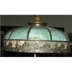 SLAG GLASS HANGING DOME 