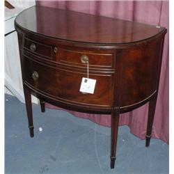 REGENCY STYLE MAHOGANY DEMILUNE CABINET
