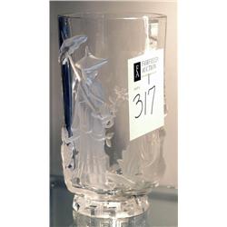 VERLYS FROSTED GLASS VASE with Chinaman