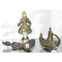 GROUP: Austrian bronze Aladdins lamp, M