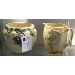 ART POTTERY JARDINAIRE AND ROSEVILLE PI