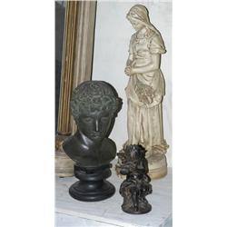GROUP OF 3 PLASTER SCULPTURES