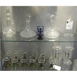 SHELF LOT OF GLASSWARE