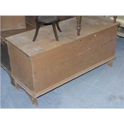 STAINED PINE BLANKET BOX with bootjack 