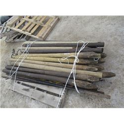 MW- 21 Treated Wood Fence Posts, 5 Steel Fence Posts