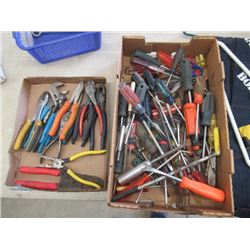 MW- Over 50 Screwdrivers, 15 Pliers, & Wire Cutters