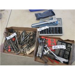MW- Allan KEys, 3/8" Impact Sockets, Caliper, Screwdriver Bit Set, 1/4", 3/8" Ratchet 5 Pc Tweezer S