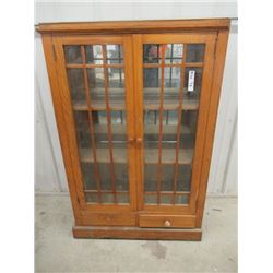 MW- 2 Door Antique China Cabinet- Not Original Top, Some Moisture Damage on Bottom Cute Repurposing 