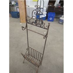 MW- Wrought Iron Mazazine Stand & Towel Rack