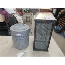 MW- 1 Arctic Boy Galvanized 5 Gal Water Cooler 1 Wrough Iron Glass Canlde 30" x 12" x 12"