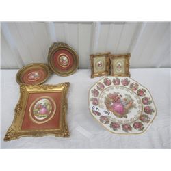 EK-6 Pcs -  Limoge Tray , 5 Limoge Pictures