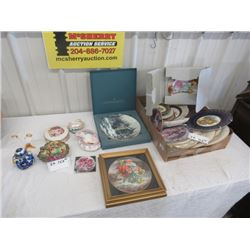 EK- Over 25 items, Cover Trinket Box, Bowls, Collector Plates Etc