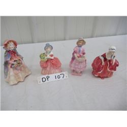 DP- 4 Royal Doulton Figurines 1) Granny Shawl (Old S# HN1682) 1) Cissie 1937 1) Greta (Old) 1) Goody