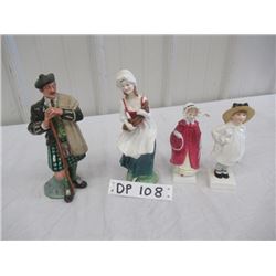 DP- 4 Royal Doulton Figurines 1) The Laird 1970 1) Lizzie 1987 1)Georgia 1980  1) James 1982